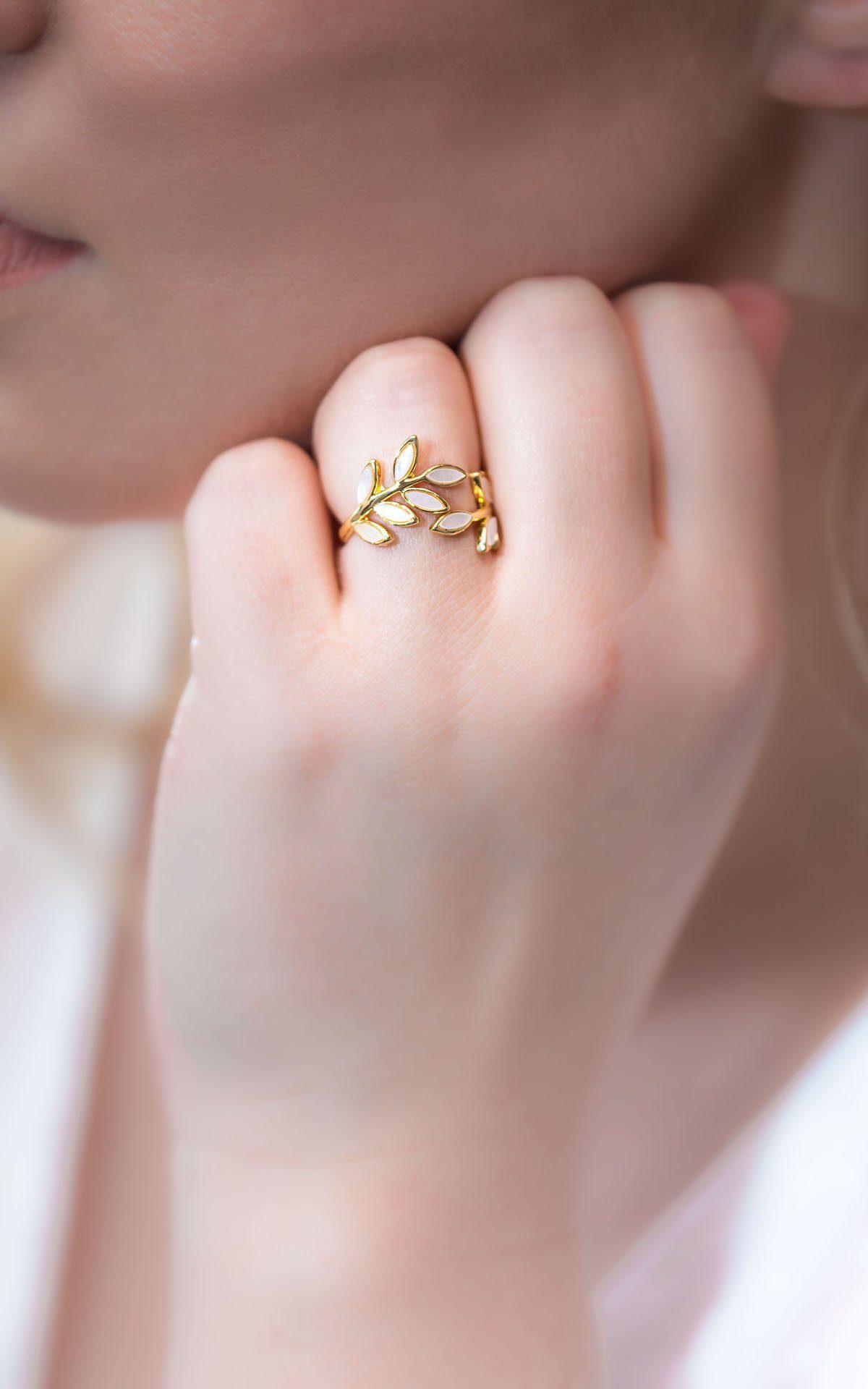 Brautkrone Fingerring Ring Blätter Griechische Göttin günstig online kaufen