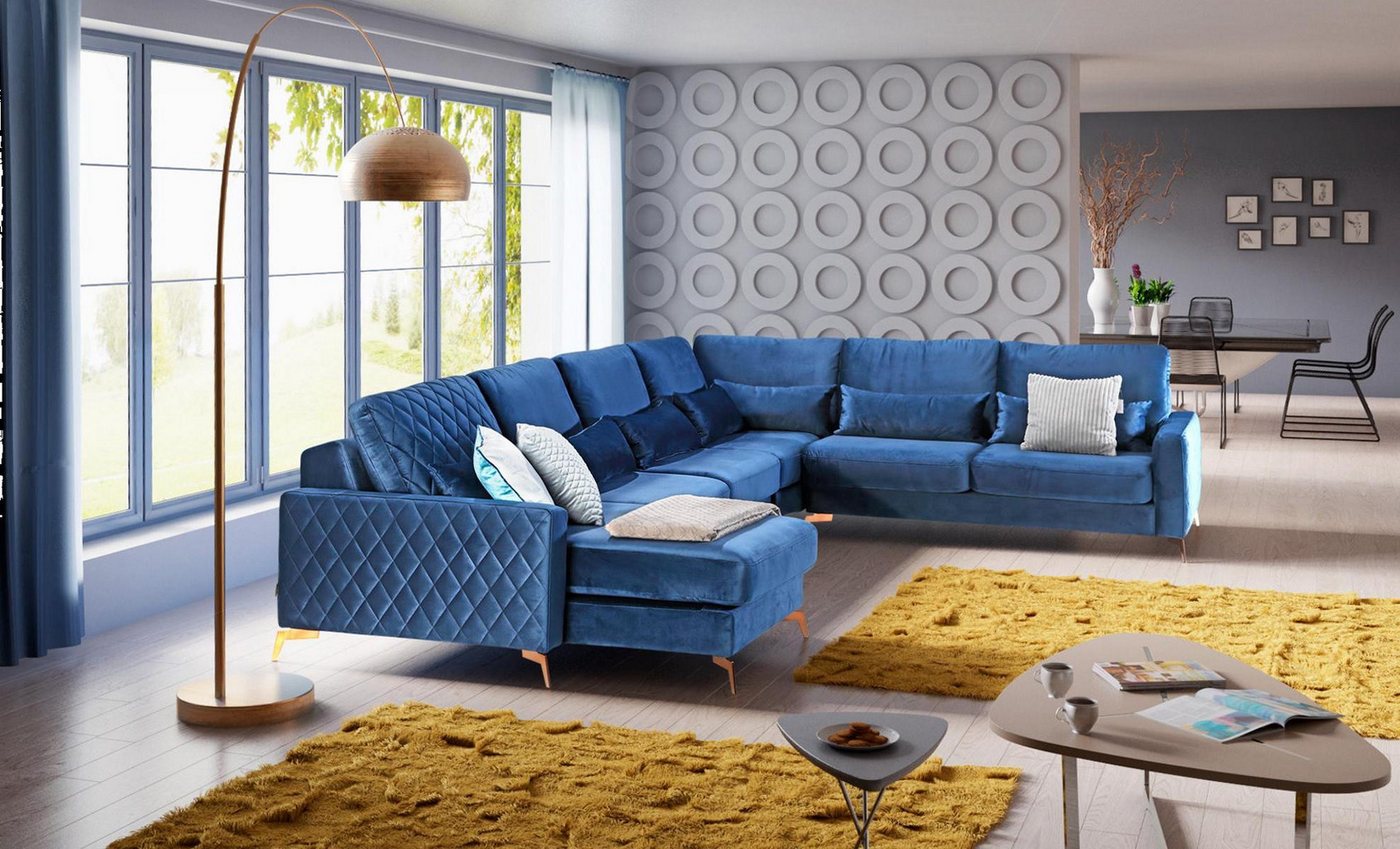 Xlmoebel Ecksofa Designer-Wohnlandschaft aus Samtstoff in U-Form, Hergestel günstig online kaufen