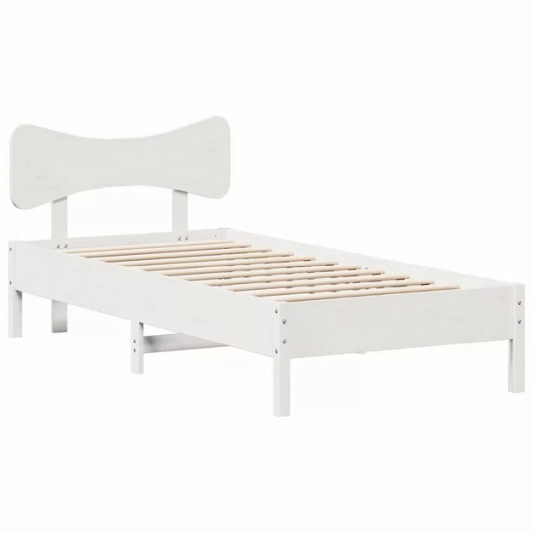 vidaXL Bett, Massivholzbett ohne Matratze Weiß 90x190 cm Kiefernholz günstig online kaufen