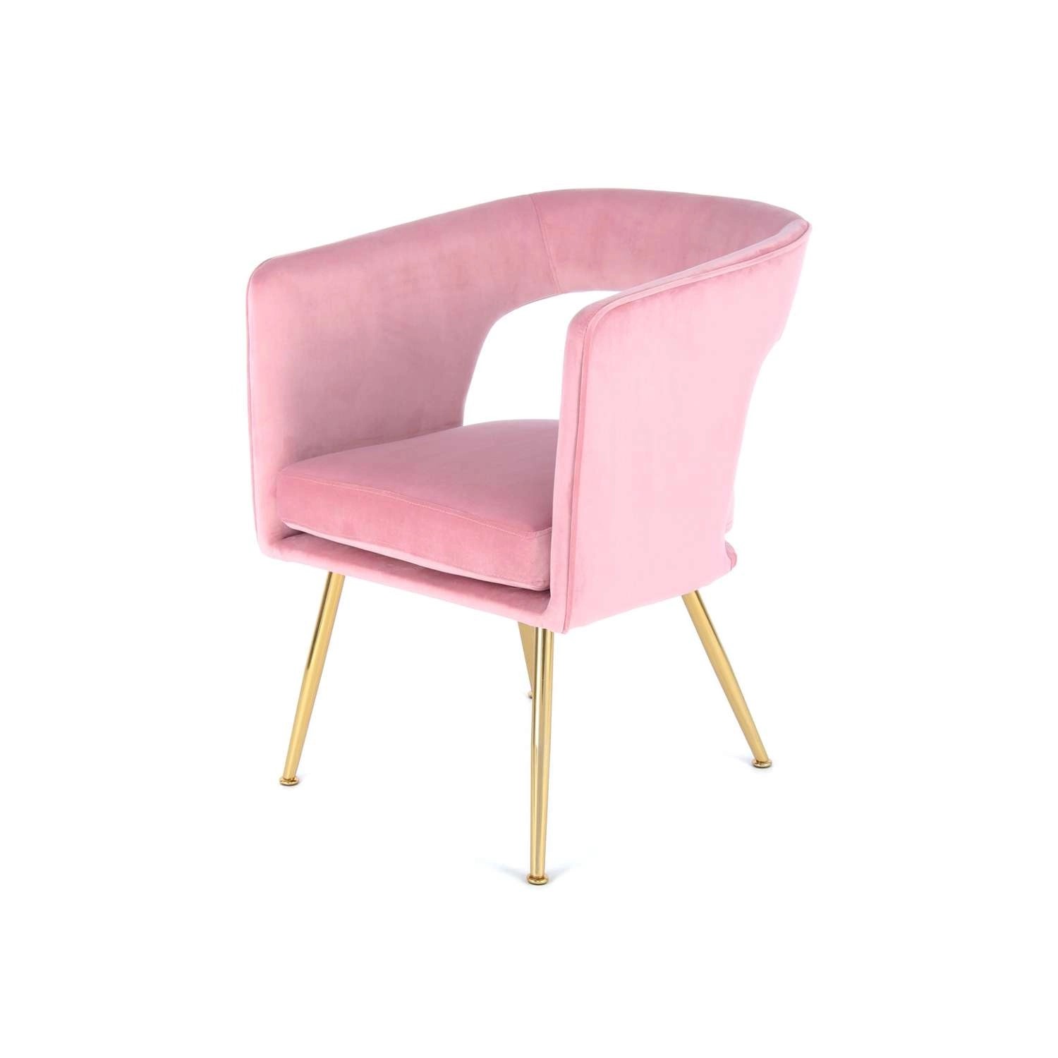 MeGusta Moderner Stuhl Rosa Polsterstuhl Esszimmerstuhl mit Armlehne Amelie günstig online kaufen