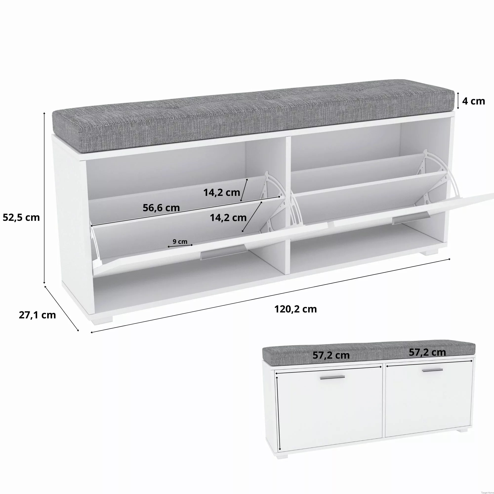 TARGET HOME Schuhbank Schuhschrank mit Sitz, günstig online kaufen
