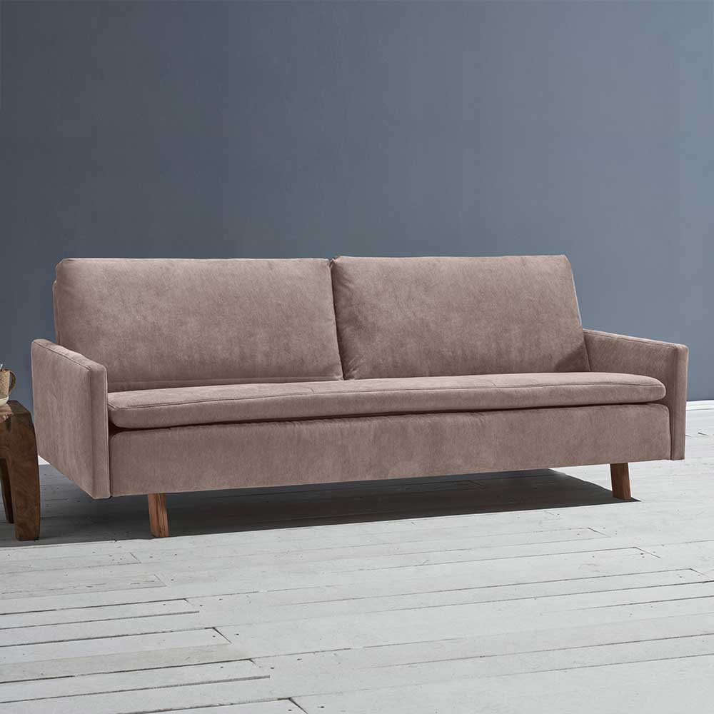 Ausklappbares Sofa Schlammfarben in modernem Design Microvelour günstig online kaufen