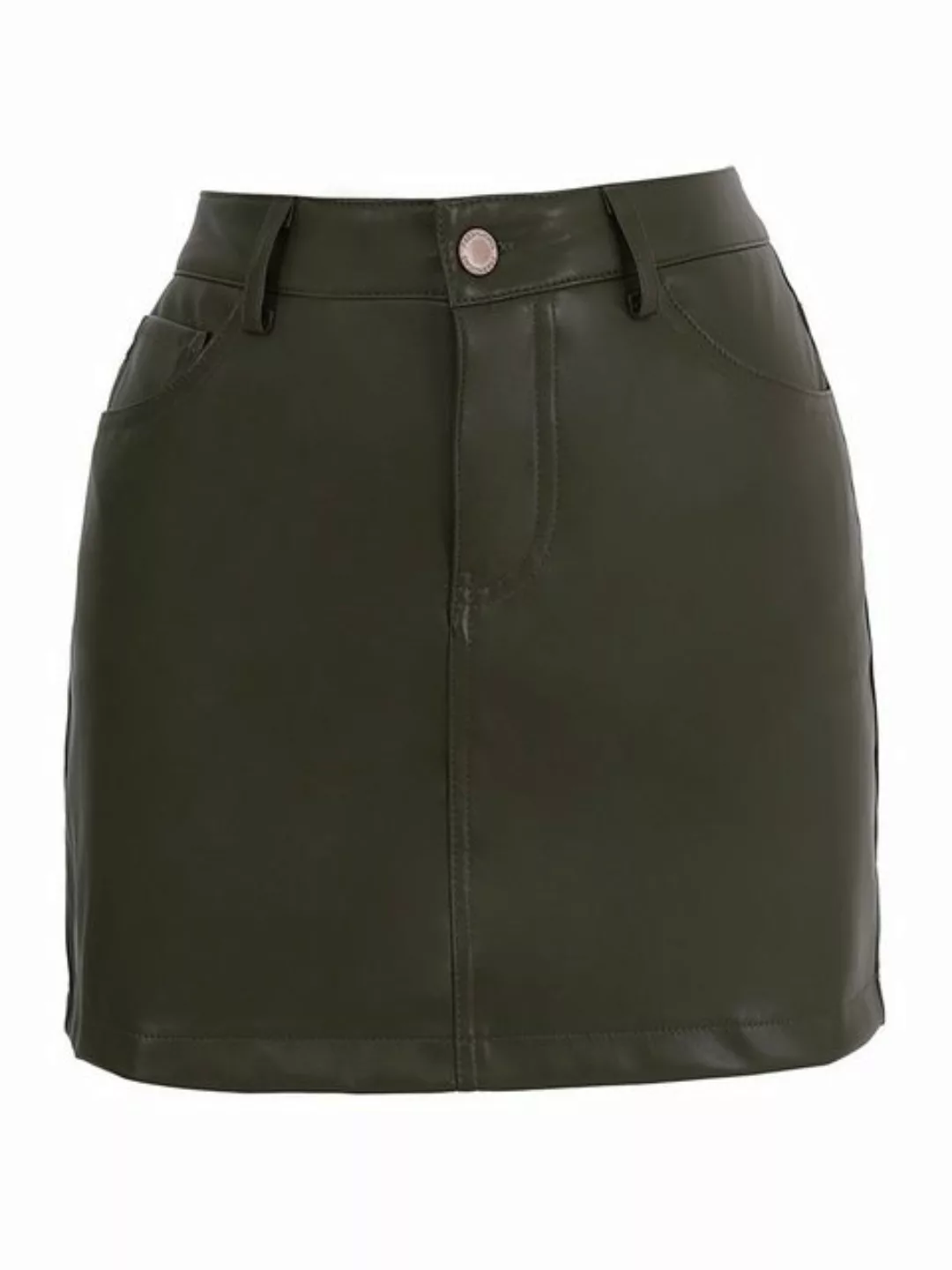 Freshlions Lederimitatrock Freshlions Leather Mini Skirt beige L günstig online kaufen