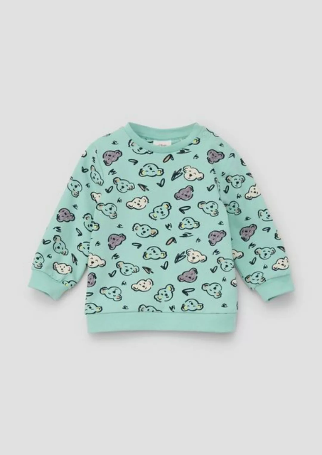 s.Oliver Sweatshirt Sweatshirt mit All-over-Print Rippblende günstig online kaufen