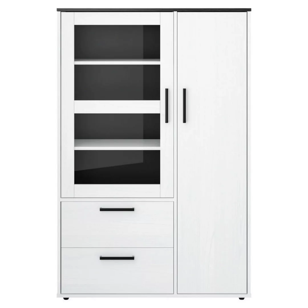 Highboard Smart 1 kiefer weiß schwarz B/H/T: ca. 98x149x40 cm günstig online kaufen