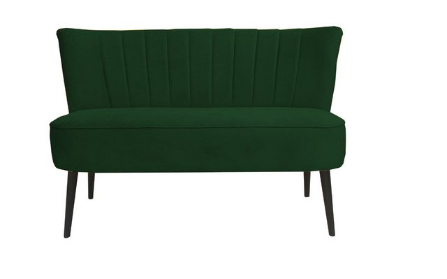 Furnix Sofa PROSANI 2-er Couch minimalistisch mit Ziernähten und Holzbeinen günstig online kaufen