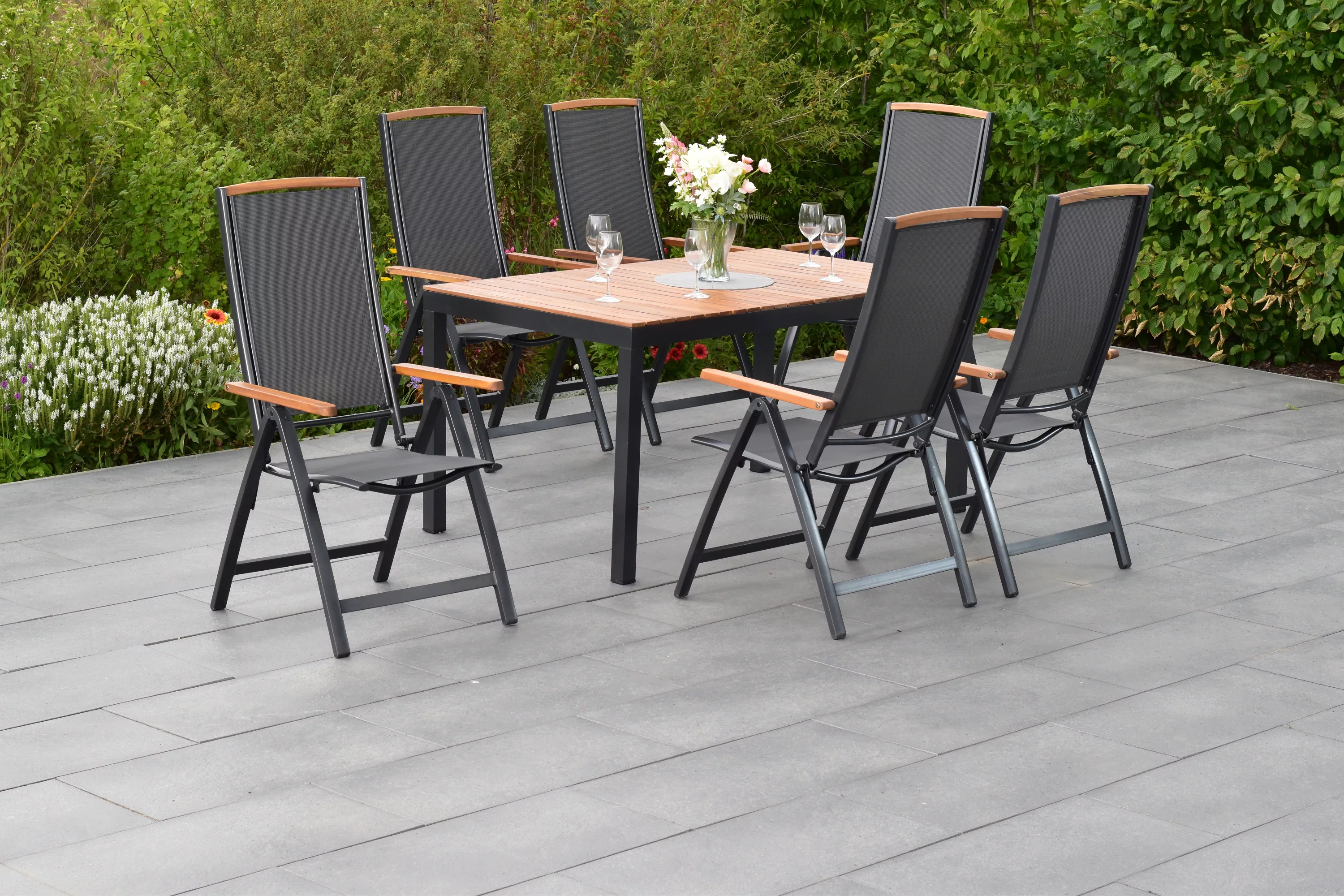 MERXX Garten-Essgruppe ""Siena"", (Set, 7 tlg., 5-fach verstellbare Rückenl günstig online kaufen