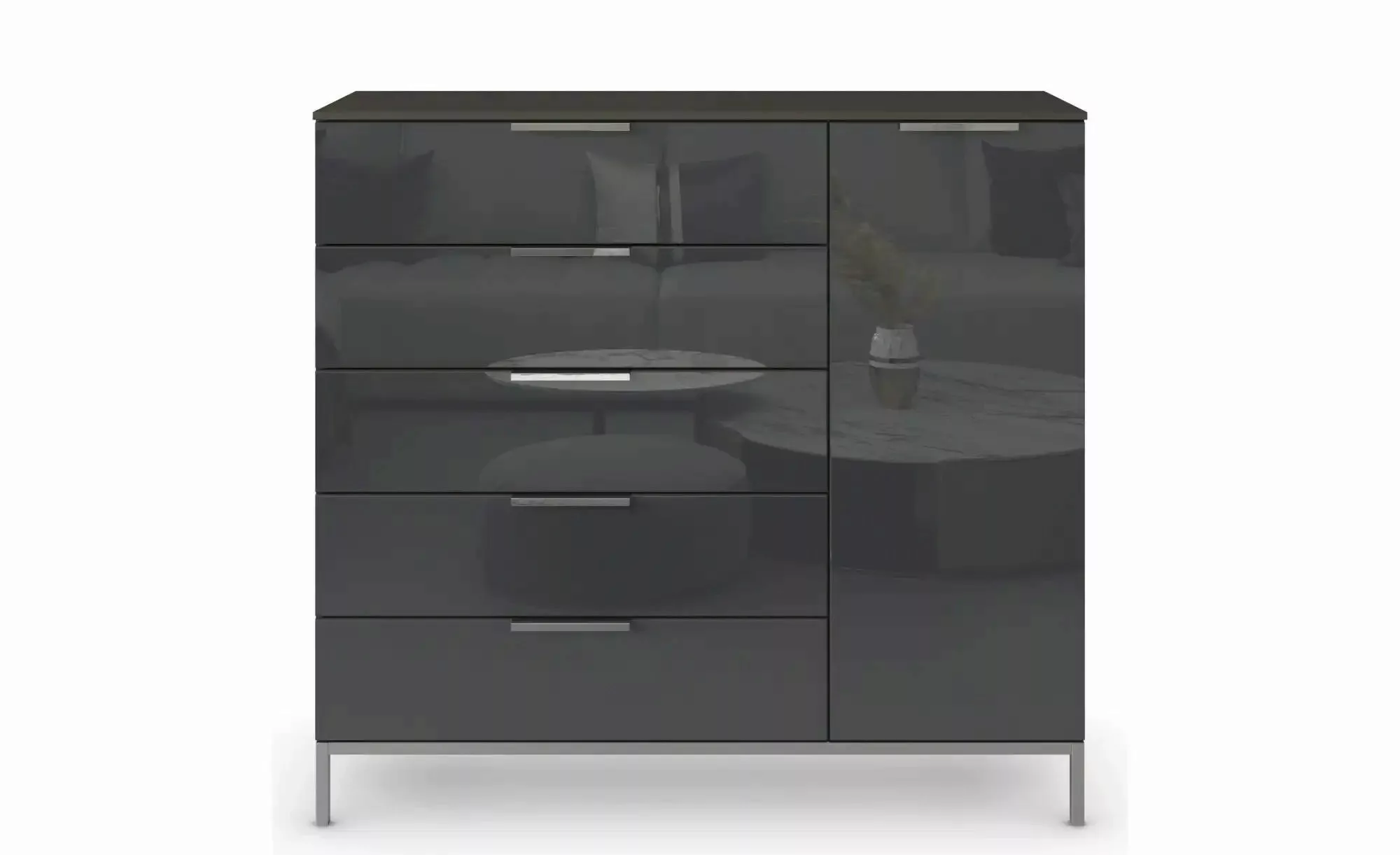 Sideboard ¦ schwarz ¦ Maße (cm): B: 120 H: 111 Kommoden & Sideboards > Side günstig online kaufen