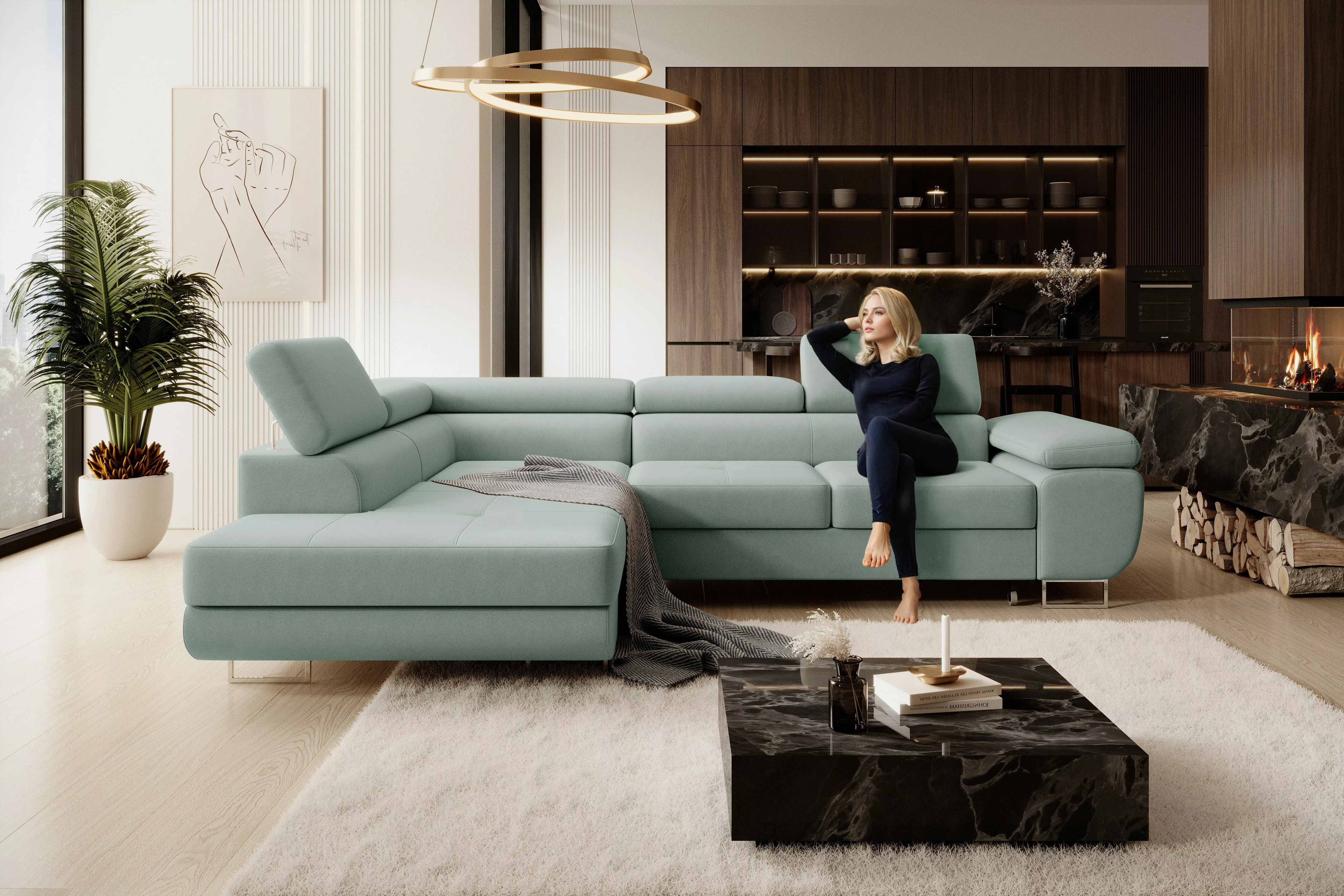 NEXT COLLECTION Ecksofa Wild, Verstellbare Kopfstützen, günstig online kaufen