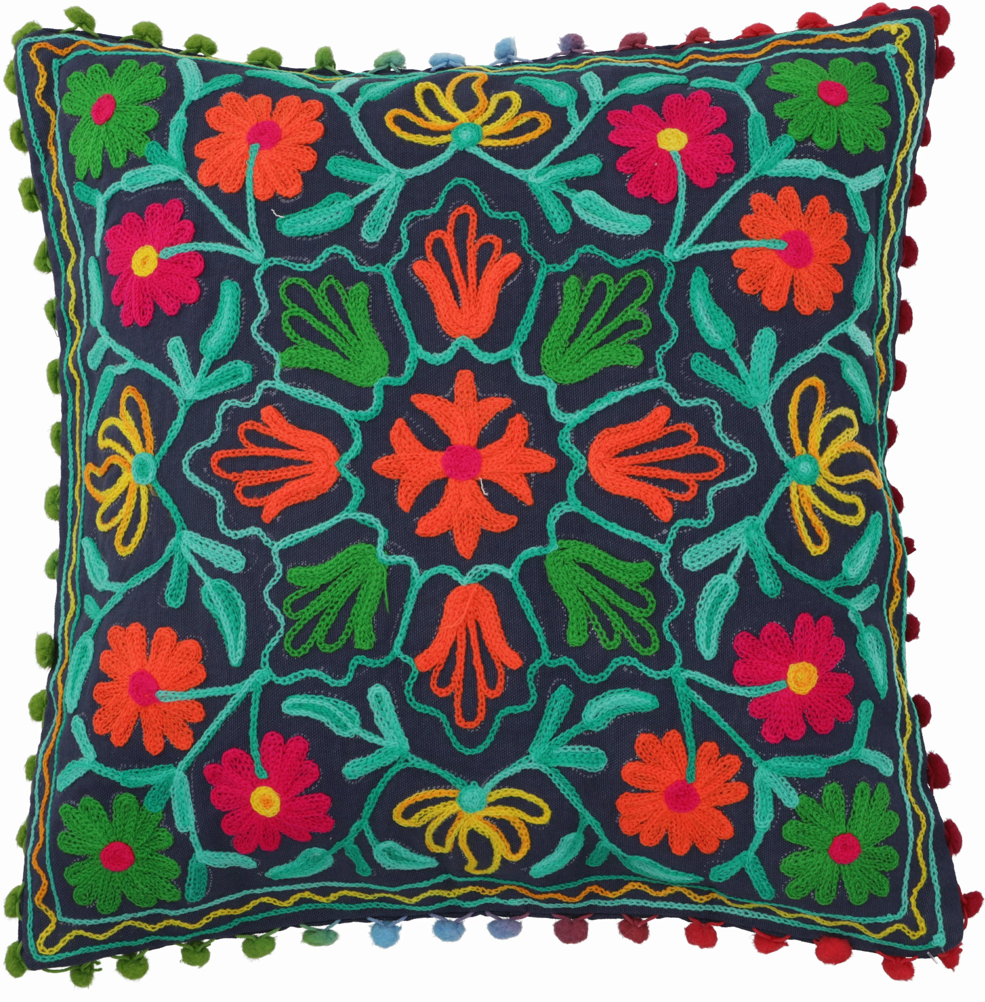 Guru-Shop Kissenbezüge Boho Kissenhülle, farbenfrohes besticktes.. günstig online kaufen