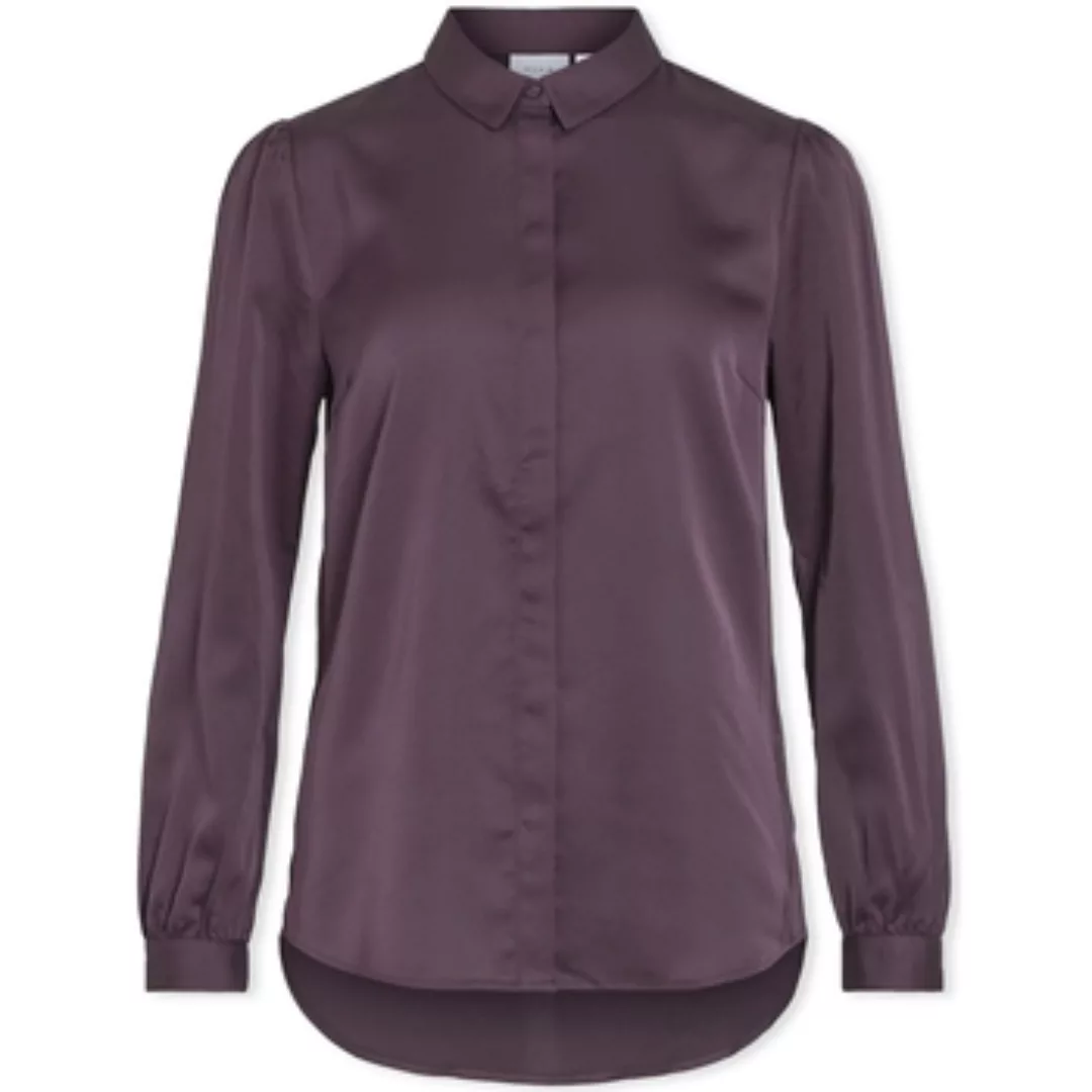 Vila  Blusen Noos Ellette Satin Shirt L/S - Perfect Plum günstig online kaufen