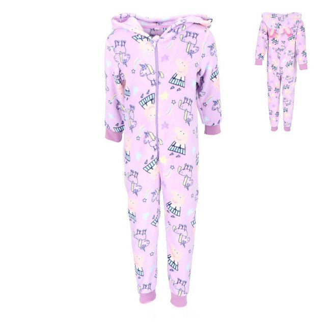 Peppa Pig Jumpsuit Peppa Pig Fleece Jumpsuit Onesie Pyjamas mit Hoodie 98/1 günstig online kaufen