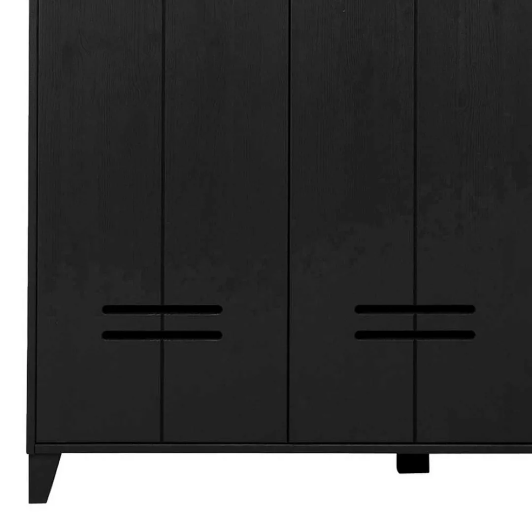 3 Türen Spindschrank in modernem Design schwarz lackiert günstig online kaufen