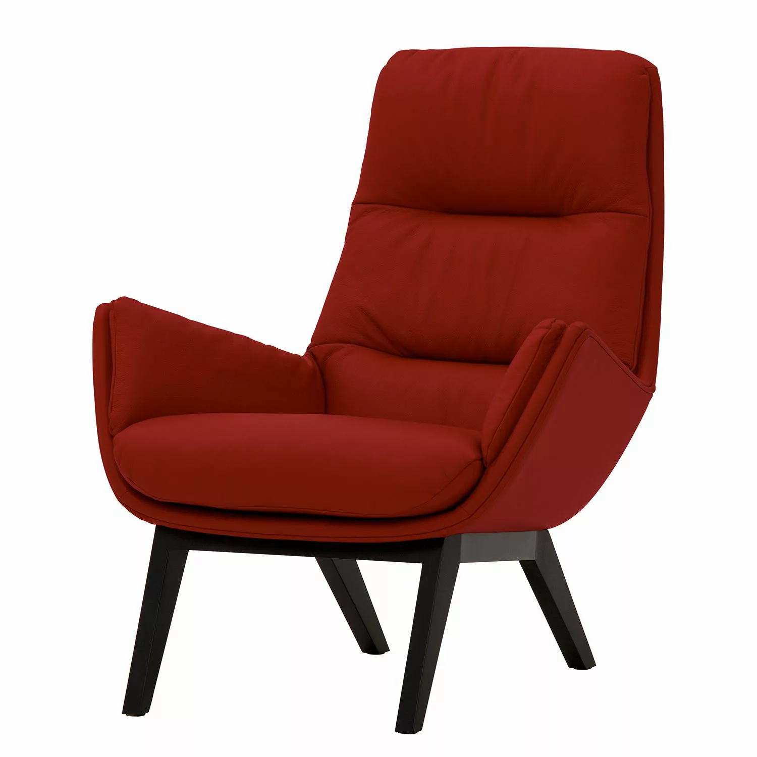 home24 Studio Copenhagen Sessel Garbo I Rot Echtleder 83x95x92 cm (BxHxT) günstig online kaufen