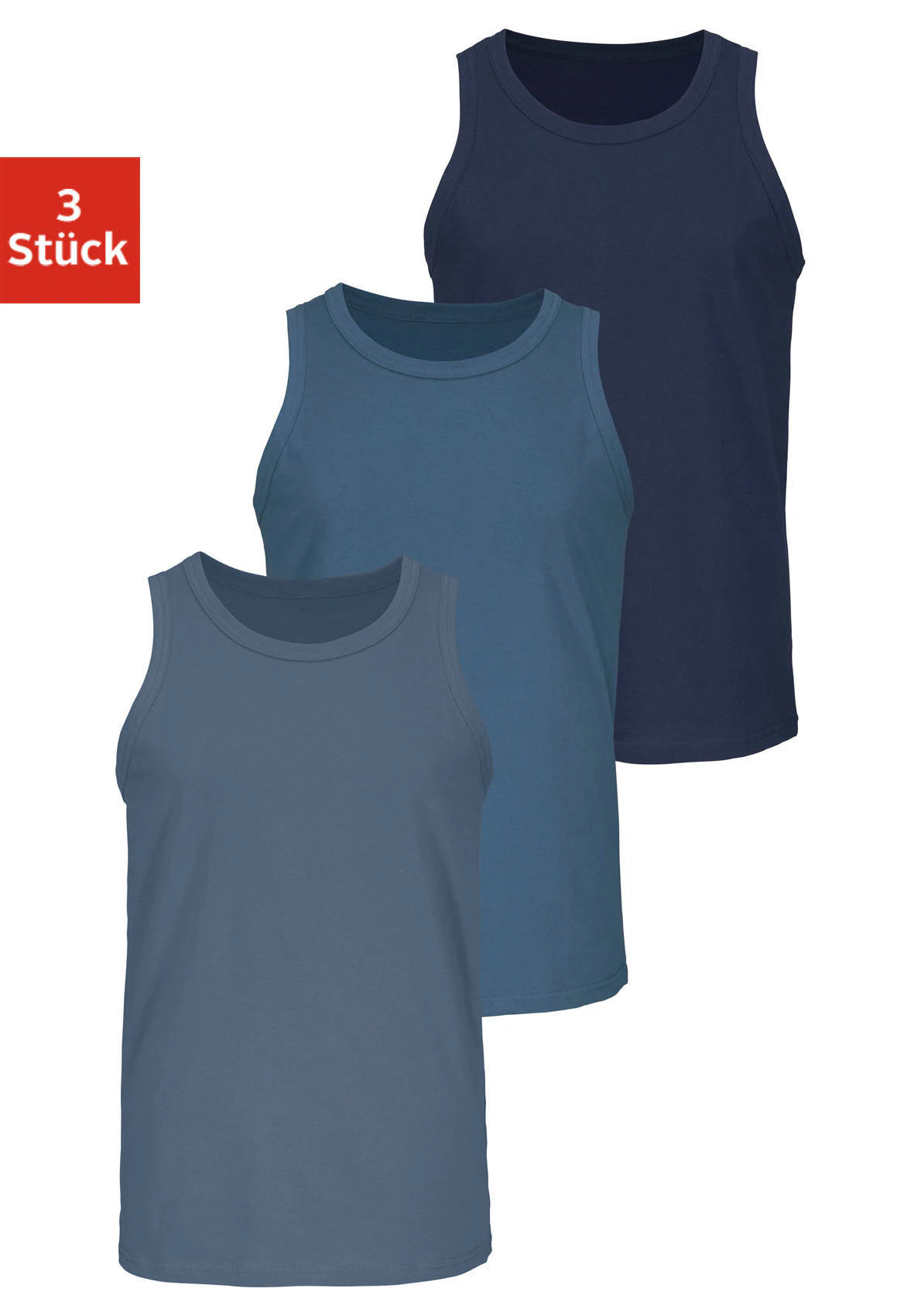 H.I.S Tanktop Unterhemd für Herren (Packung, 3-tlg) mit Rundhals aus Baumwo günstig online kaufen