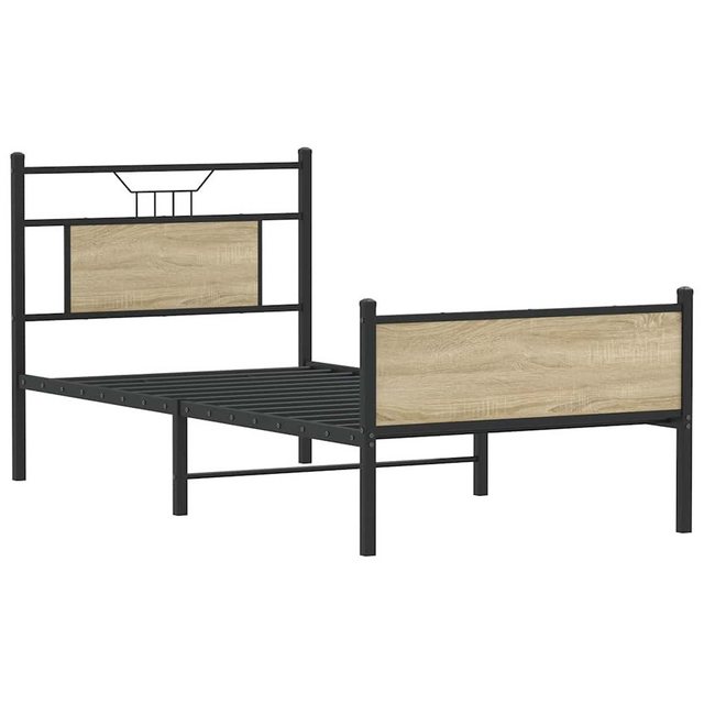 vidaXL Bett Bettgestell ohne Matratze Sonoma-Eiche 75x190 cm Holzwerkstoff günstig online kaufen