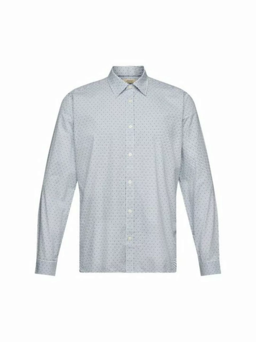 Esprit Langarmhemd Schmal geschnittenes Hemd mit Allover-Dessin günstig online kaufen