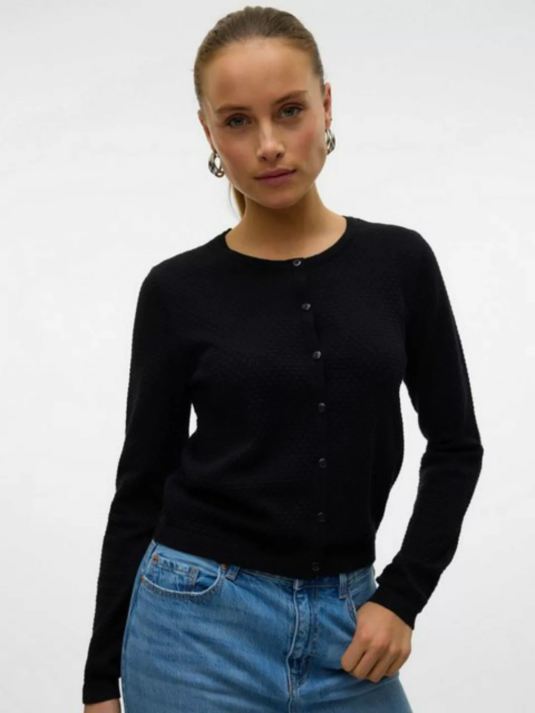 Vero Moda Cardigan Gemütlicher Grobstrick Cardigan Waffel Strick Muster VMC günstig online kaufen