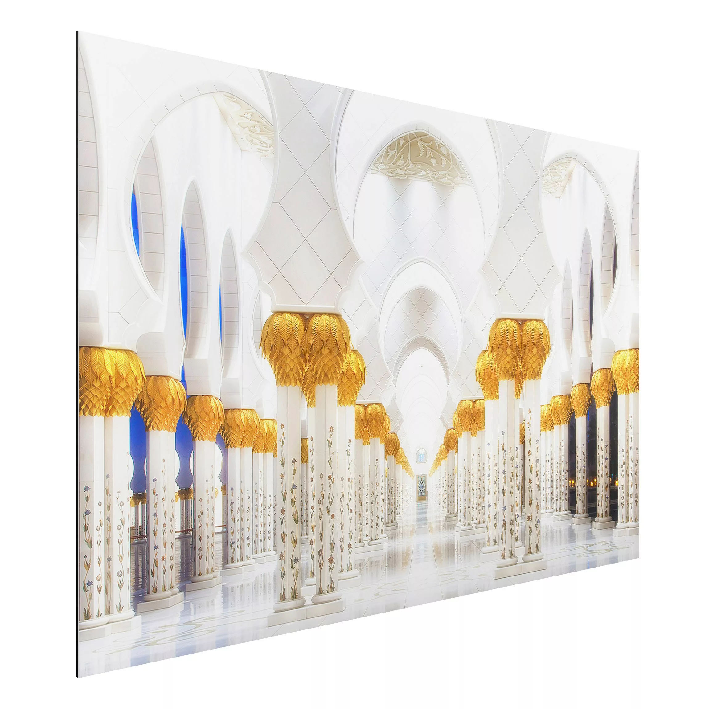 Alu-Dibond Bild Architekur & Skyline - Querformat 3:2 Moschee in Gold günstig online kaufen