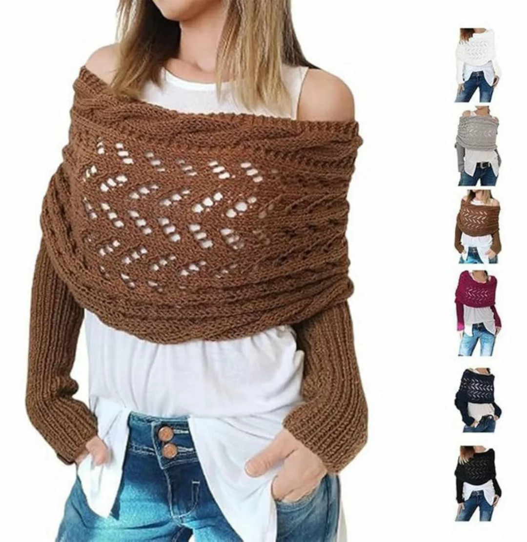 Coonoor Cape Strickschal mit Ärmeln Modischer Kabelstrickschal für Frauen ( günstig online kaufen