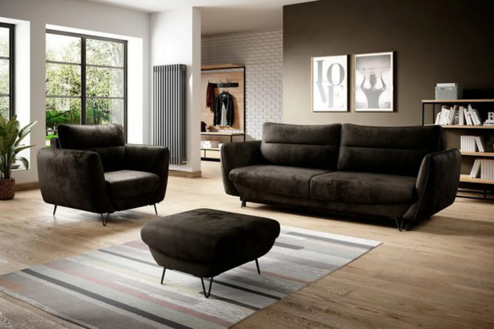 ROYAL24_MARKT Sofa - Wohnzimmer-Komfort: Couch, Sessel, Puff für Entspannun günstig online kaufen