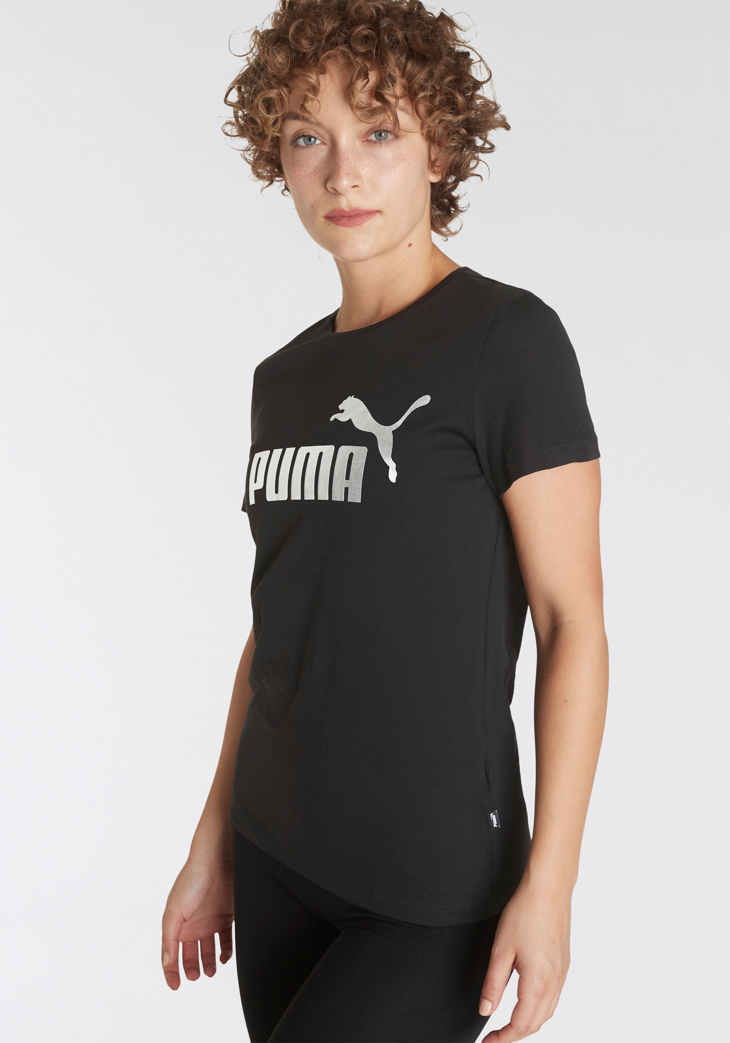 PUMA T-Shirt "ESS+ METALLIC LOGO TEE" günstig online kaufen