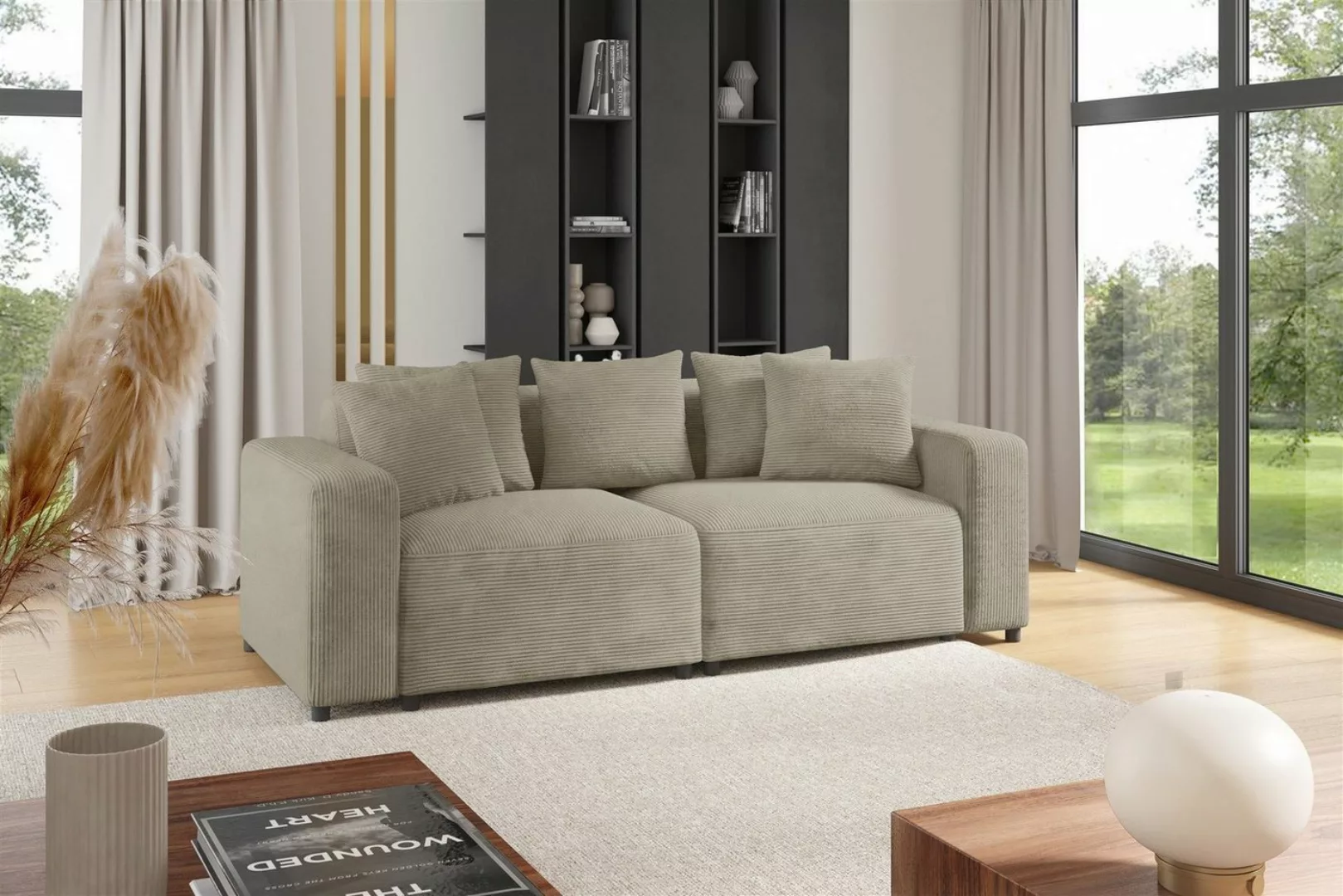 Fun Möbel 2-Sitzer Sofa Designersofa MEGAN 2-Sitzer in Stoff Poso, inkl. 5 günstig online kaufen