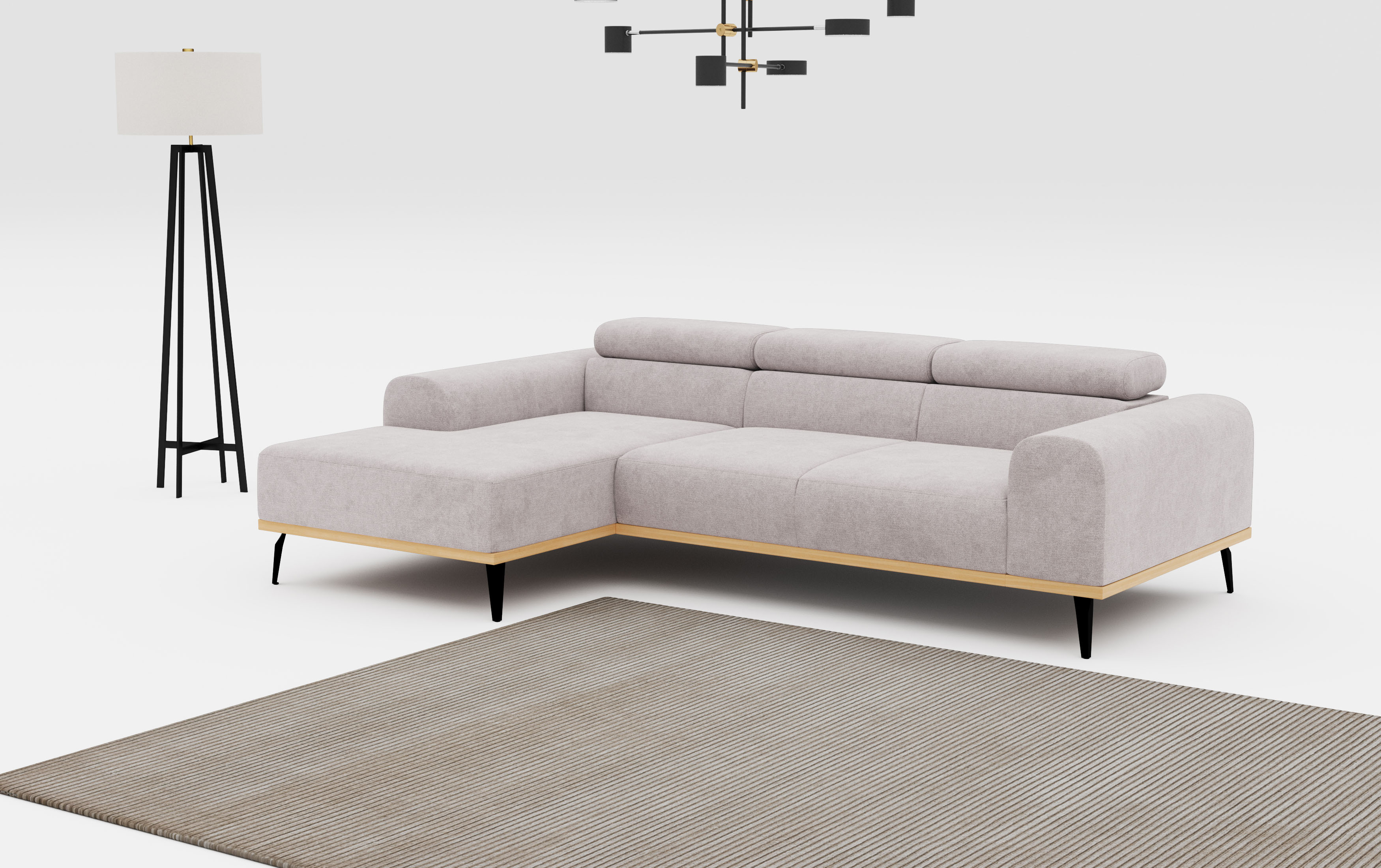 Places of Style Ecksofa "Carlo L-Form", Kopfteilverstellung günstig online kaufen