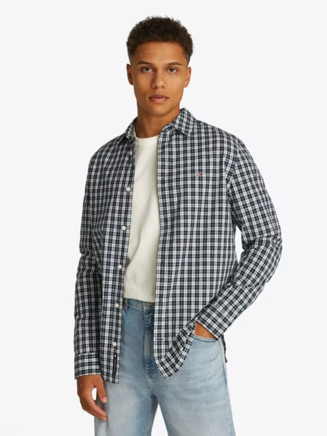 Tommy Jeans Langarmhemd TJM REG POPLIN CHECK LS SHIRT günstig online kaufen