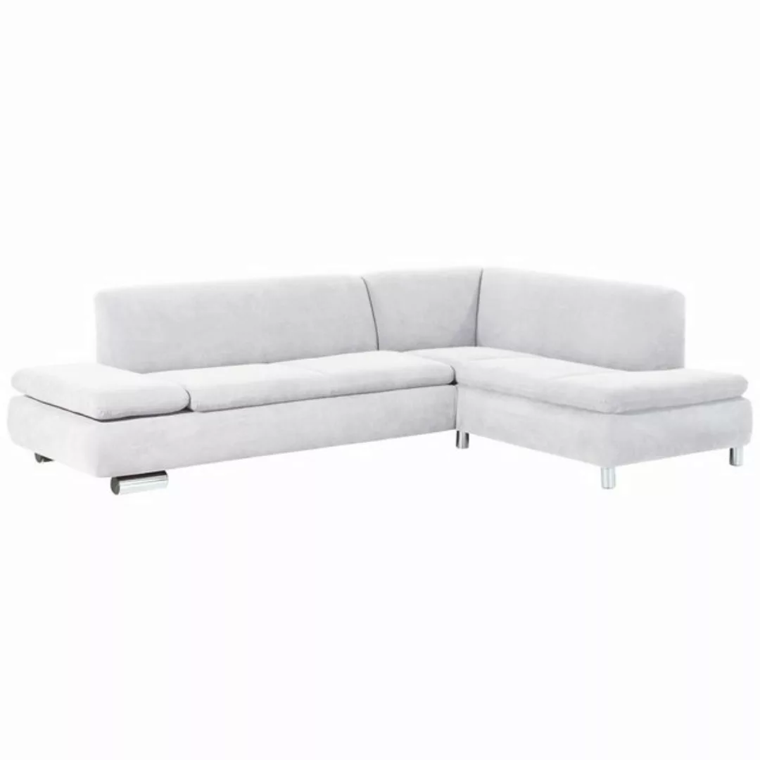 58 aufm Kessel Sofa mit Ottomane rechts Kaye Bezug Veloursstoff Metallfuß v günstig online kaufen