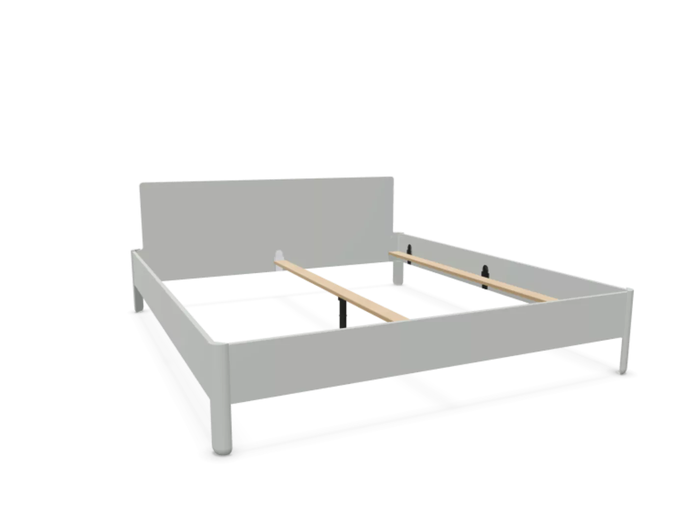 NAIT Doppelbett farbig lackiert Lichtergrau 180 x 200cm Mit Kopfteil günstig online kaufen