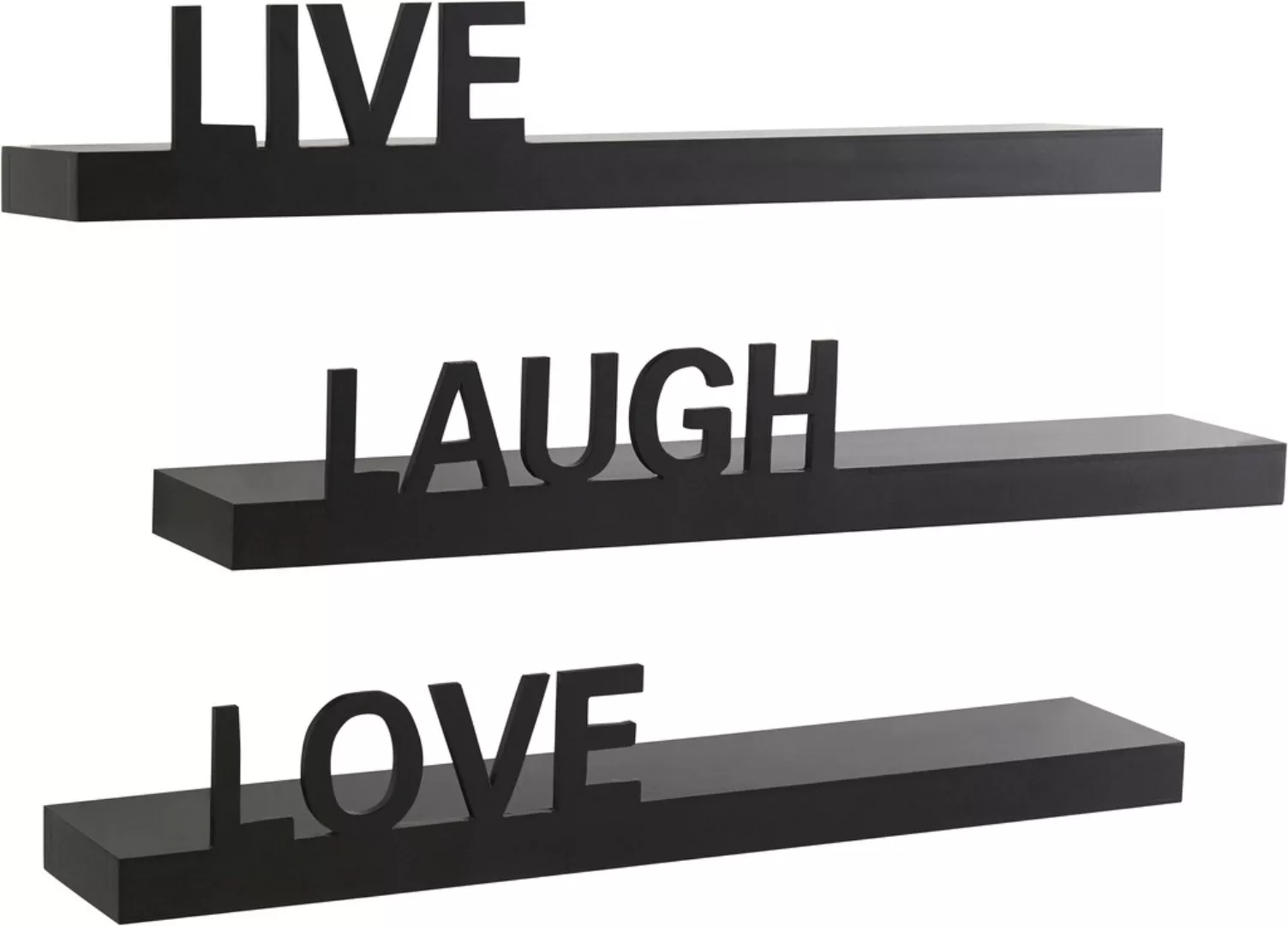 my home Deko-Wandregal »Live - Love - Laugh«, (Set, 3 St., 3-tlg. Set), Dek günstig online kaufen