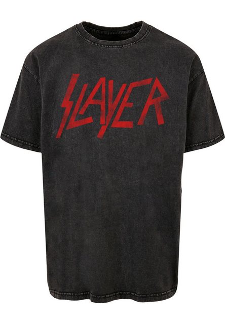 Merchcode T-Shirt Merchcode Slayer - Distressed Logo Acid Washed Oversize T günstig online kaufen