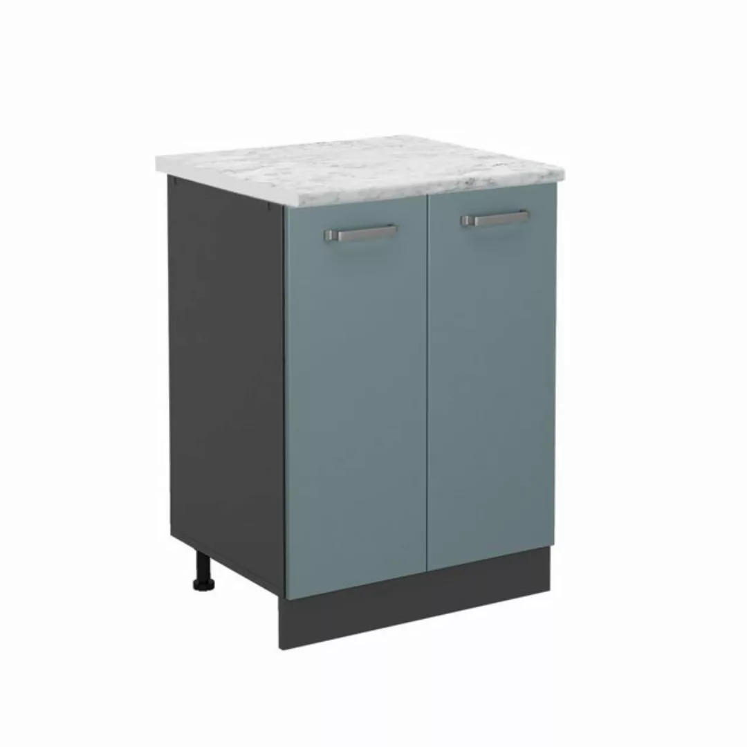 Vicco Unterschrank R-Line, Blau-Grau/Anthrazit, 80 cm AP Marmor günstig online kaufen