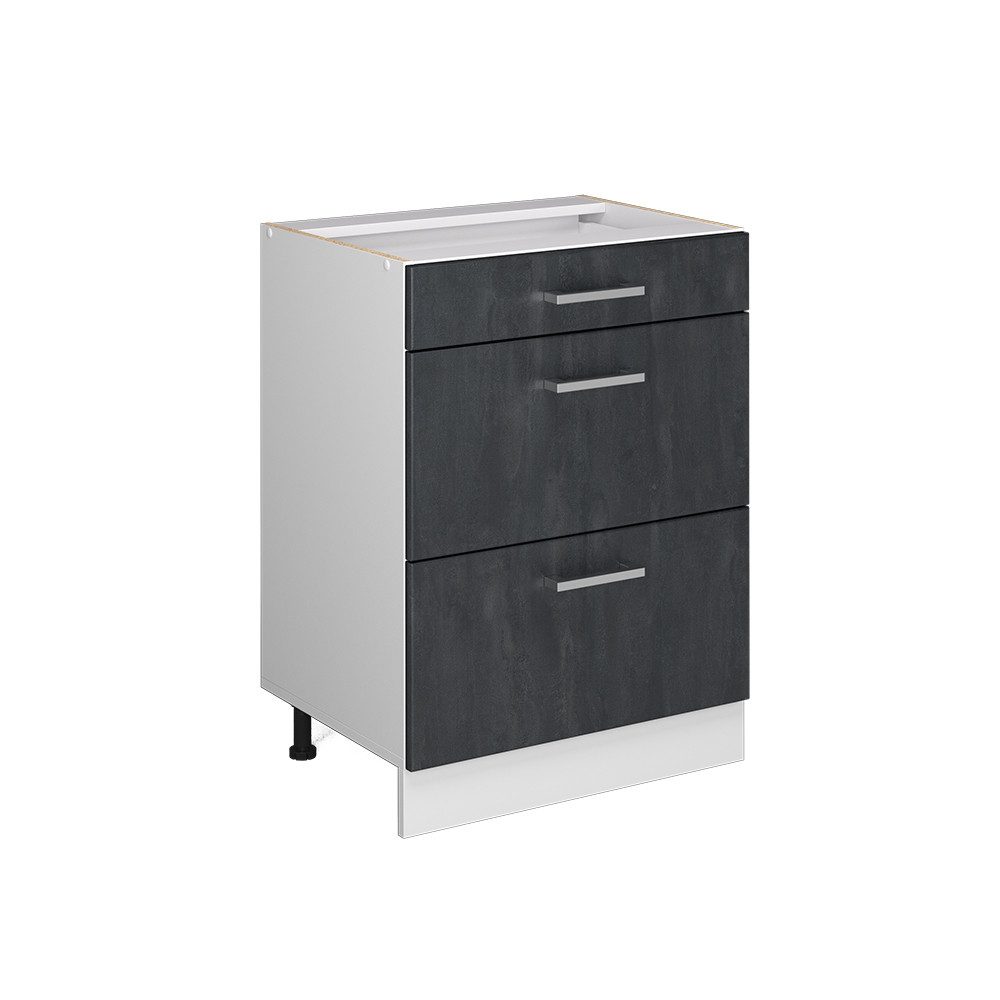 Vicco Unterschrank R-Line, Schwarz Beton/Anthrazit, 60 günstig online kaufen