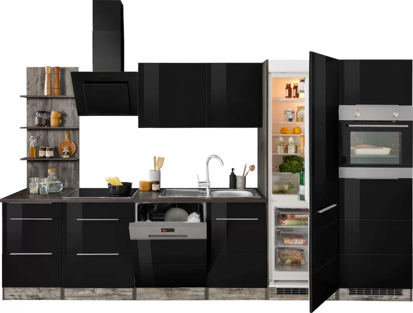 Kochstation Küchenzeile "KS-Brindisi", ohne Geräte, Breite 340 cm günstig online kaufen