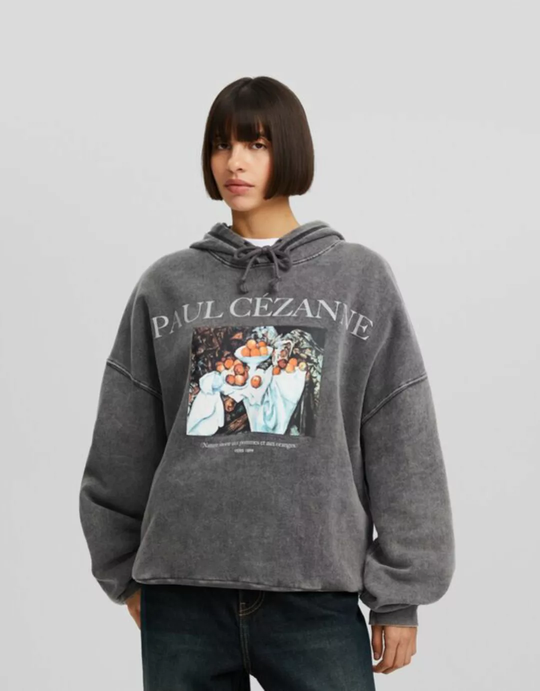 Bershka Hoodie Paul Cézanne Im Washed-Look Mit Kapuze Und Print Damen Xs Gr günstig online kaufen