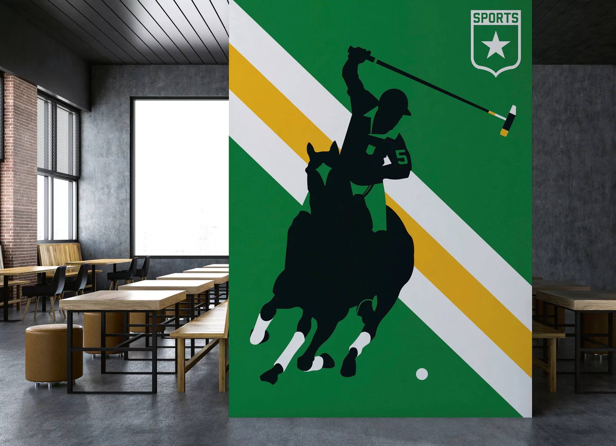 living walls Fototapete »ARTist HorsePolo«, Vlies, Wand, Schräge günstig online kaufen