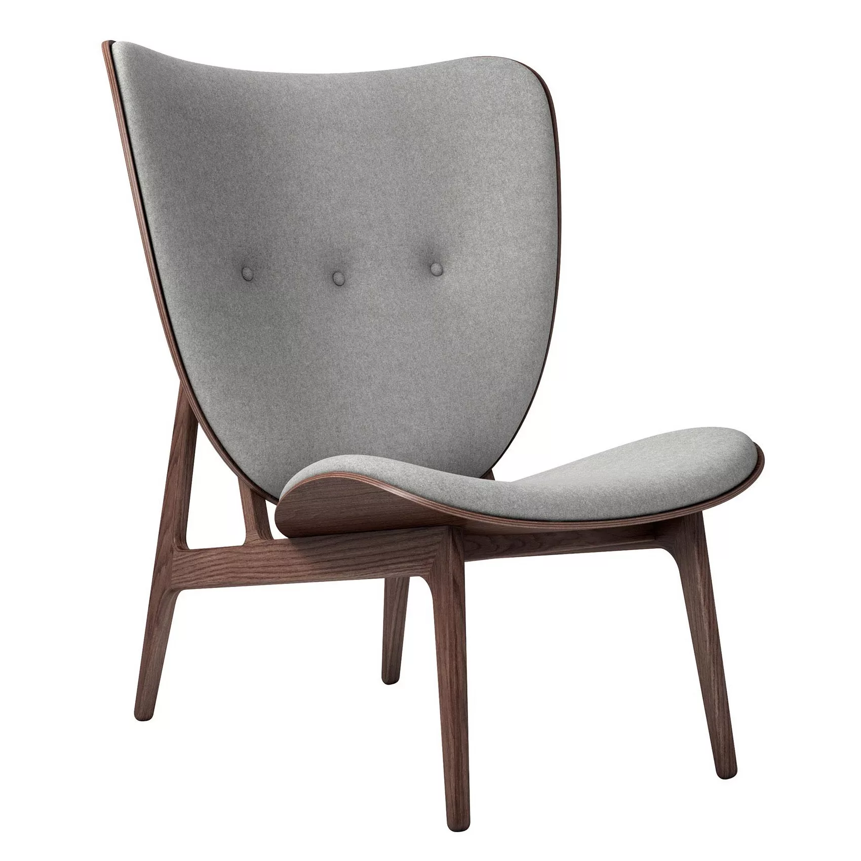 NORR 11 - Elephant Sessel Gestell dunkel gebeizte Eiche - hellgrau/Sitzfläc günstig online kaufen