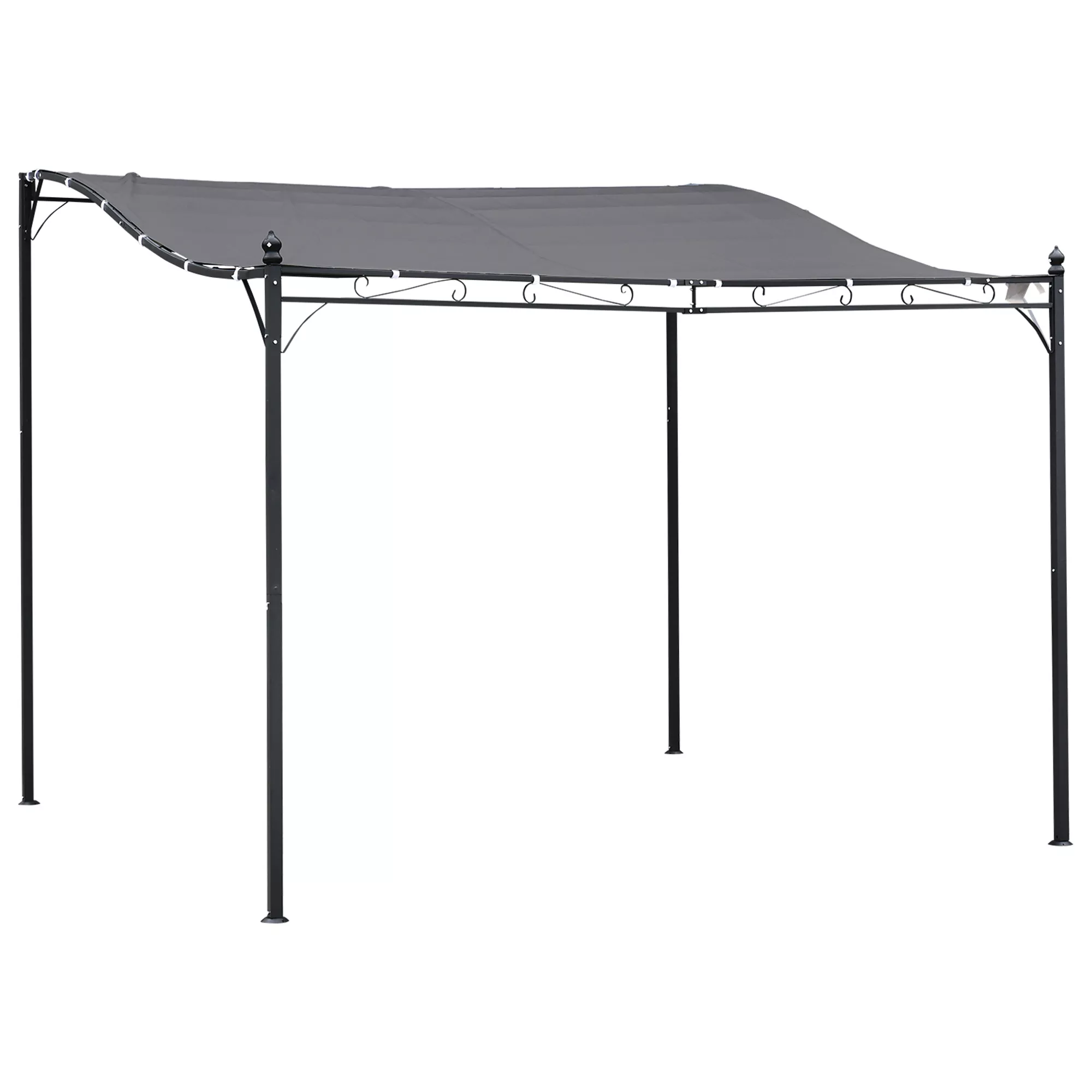 Outsunny Pergola Gartenpavillon Pavillon Überdachung Zelt Metall Grau 297x2 günstig online kaufen