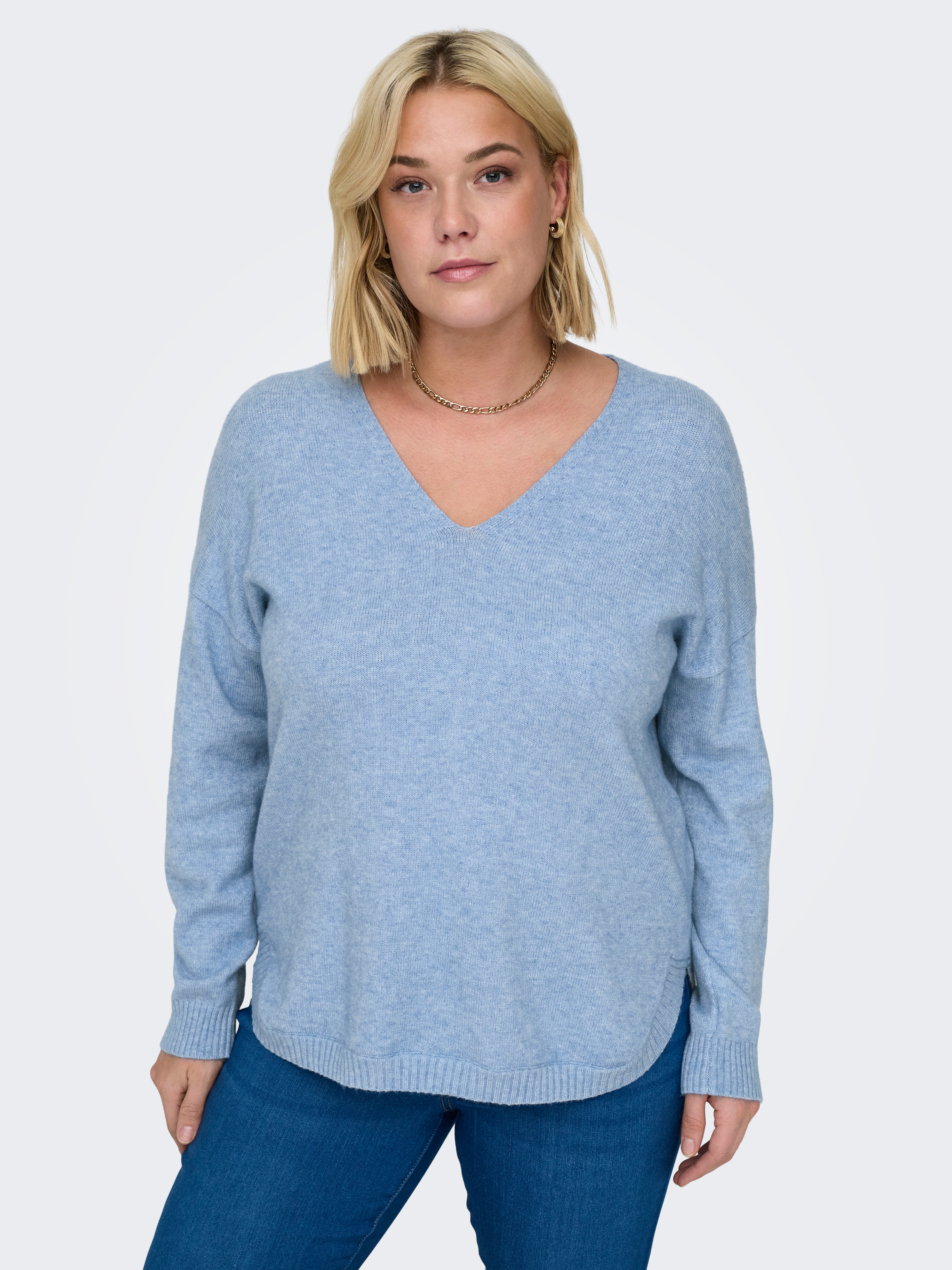 ONLY CARMAKOMA V-Ausschnitt-Pullover CARMARGARETA LS PULLOVER KNT NOOS günstig online kaufen