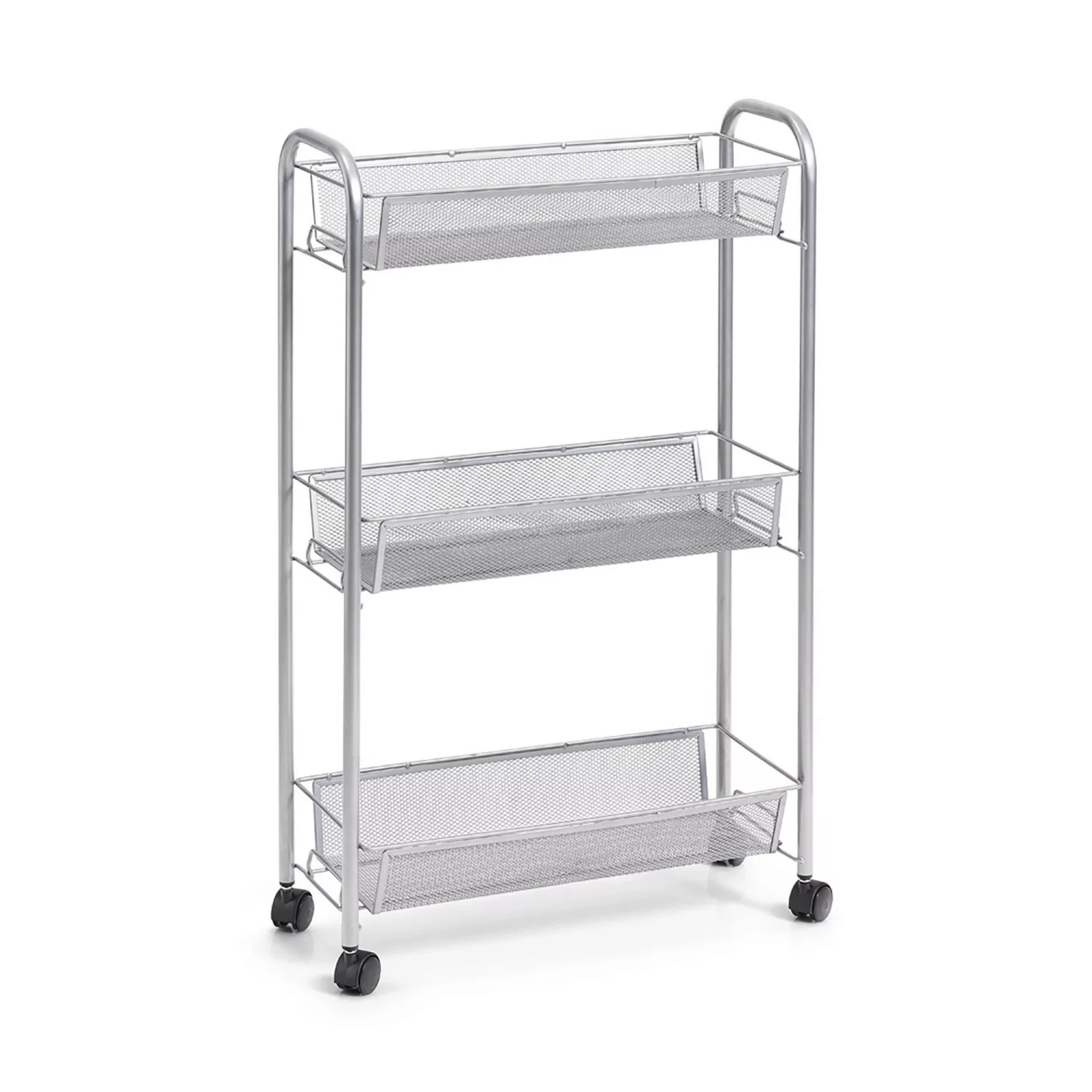 Zeller Rollwagen Mesh 3-lagig 70,5 cm x 17 cm x 44 cm Silber günstig online kaufen