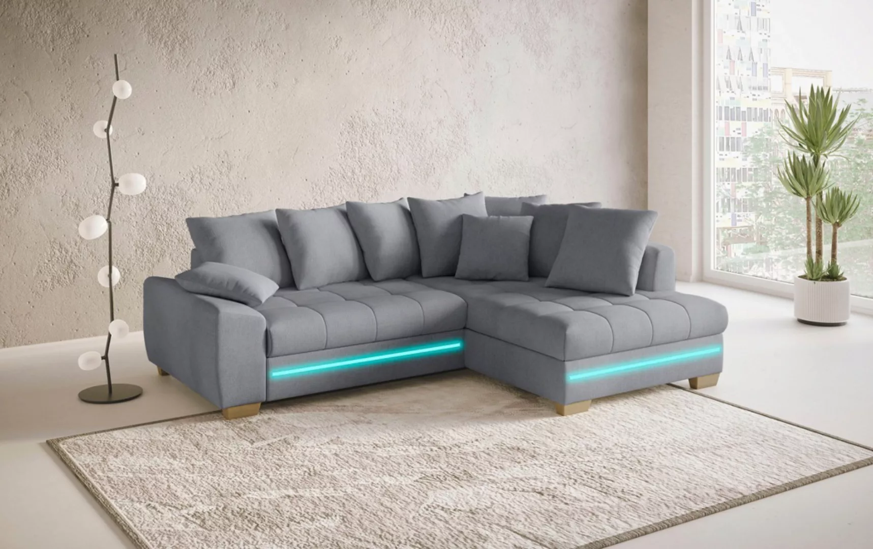 Mr. Couch Ecksofa "Nikita II, L-Form", mit Kaltschaum, RGB-LED Beleuchtung, günstig online kaufen