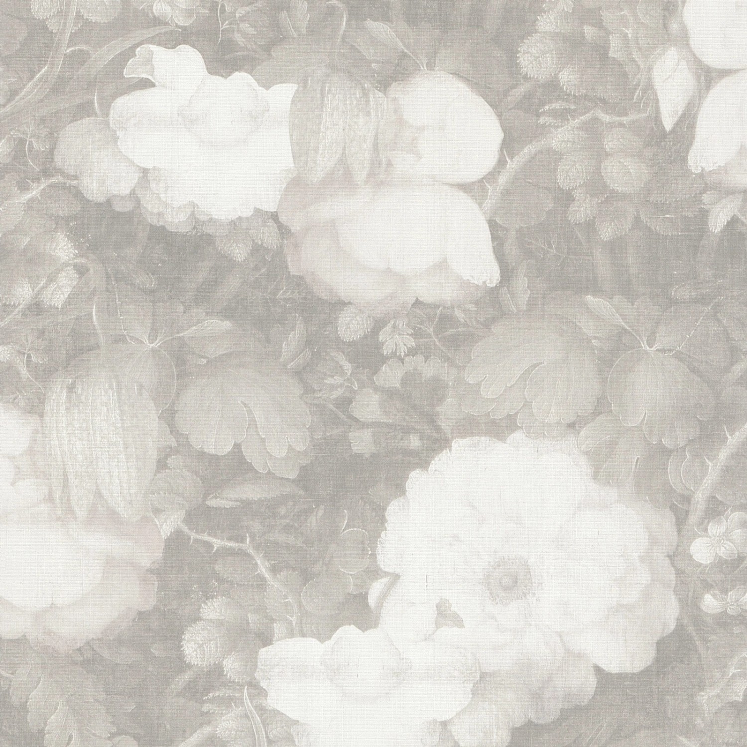 Bricoflor Vlies Blumentapete Grau günstig online kaufen