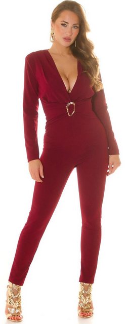 Koucla Overall mit eleganter Schnalle, einfarbig langarm Jumpsuit günstig online kaufen