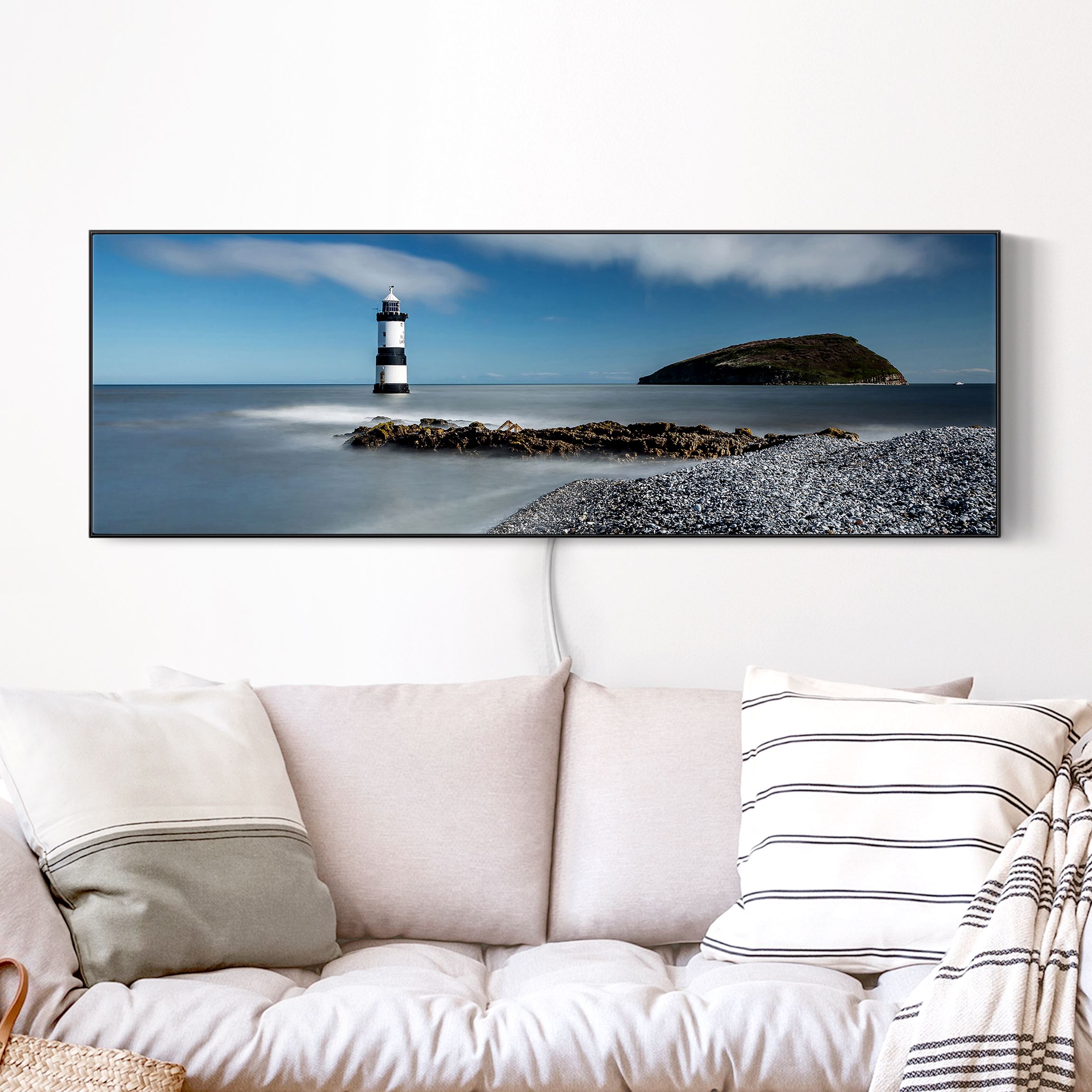 LED-Wechselbild Leuchtturm in Wales günstig online kaufen