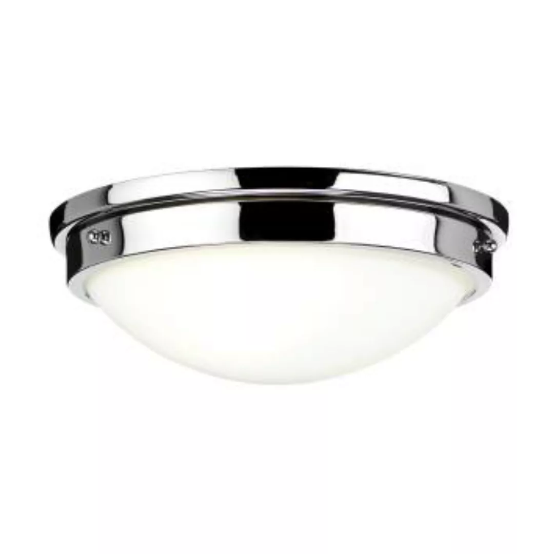 Deckenlampe Weiß Chrom rund Ø32cm E27 Glas Metall günstig online kaufen