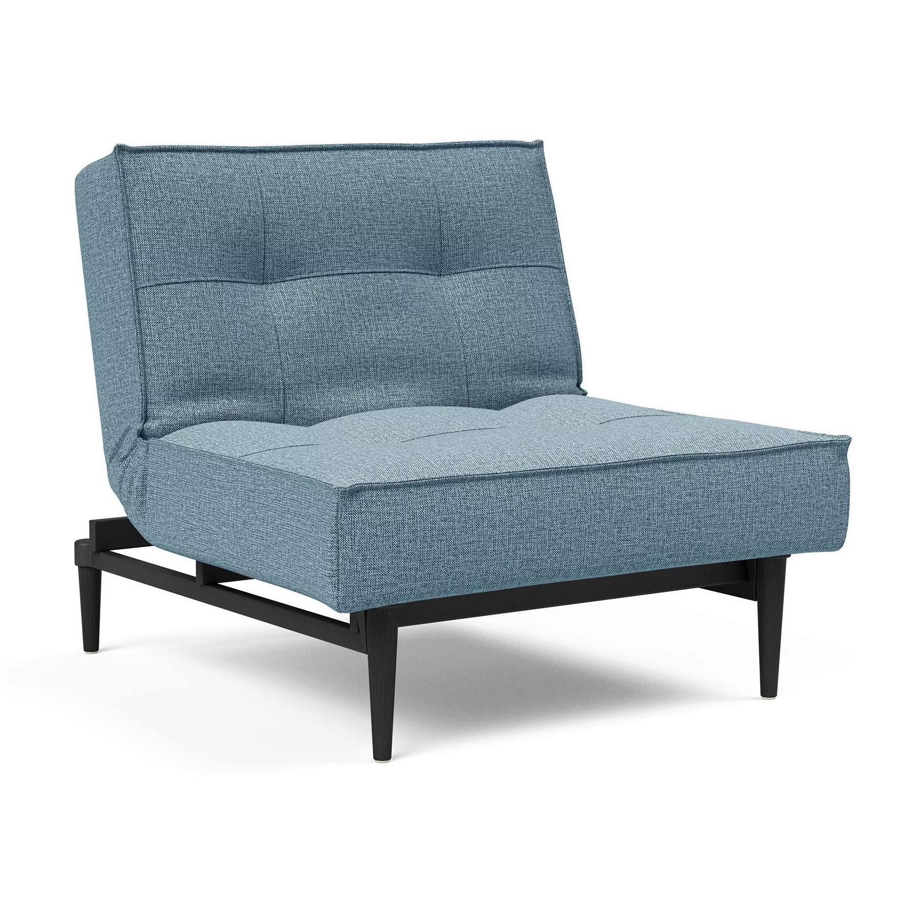 Innovation - Splitback Styletto Sessel Holz schwarz - hellblau/Stoff 525 Mi günstig online kaufen