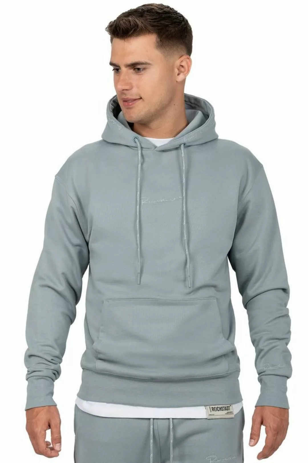 Reichstadt Kapuzenpullover Casual Basic Hoodie 23RS034 Grey S mit Eleganten günstig online kaufen