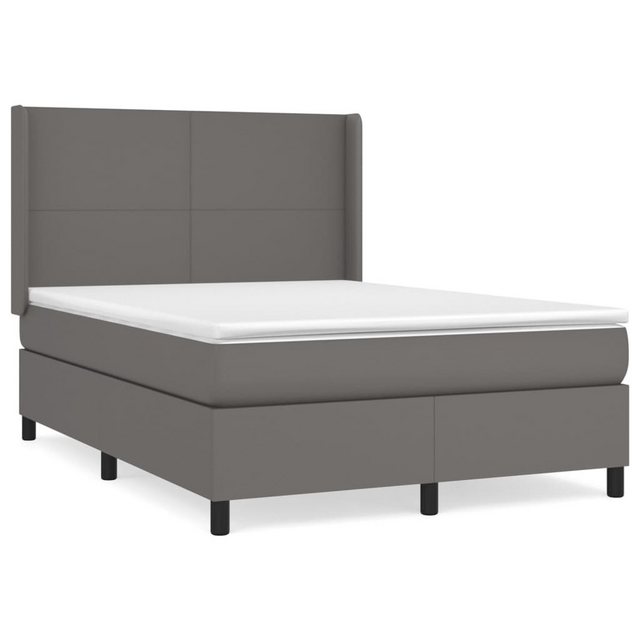 vidaXL Boxspringbett mit Matratze Grau 140x200 cm Kunstleder1469658 günstig online kaufen